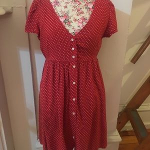 Red dress with tiny star pattern